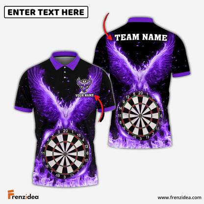 Frenzidea Darts Rebirth Flame Phoenix Personalized Name, Team Name 3D Shirt (4 Colors)