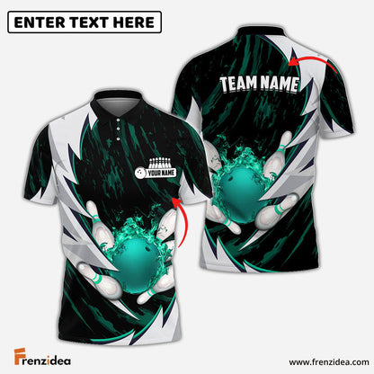 Frenzidea Personalized Name Thunders Bowling And Pins Multicolor 3D Shirt