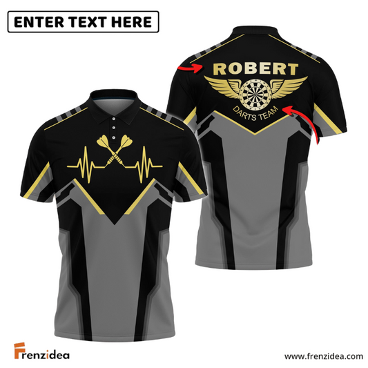 Frenzidea Darts Heart Pulse Line Custom Darts Shirts