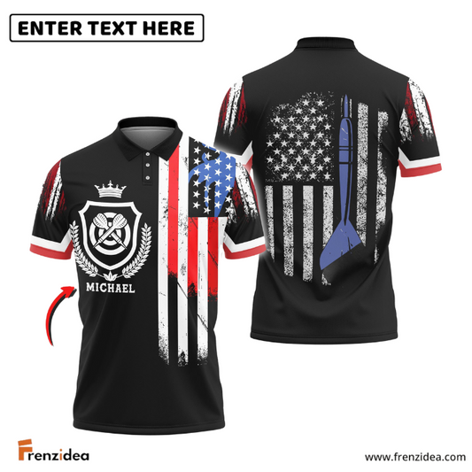 Frenzidea Darts USA Flag Crown Emblem Custom Darts Shirts