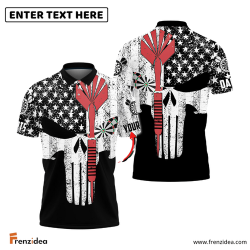 Frenzidea Darts Punisher Skull Custom Polo Shirts