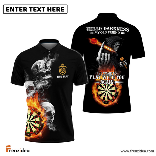 Frenzidea Darts Hello Darkness My Old Friend Custom Darts Shirts