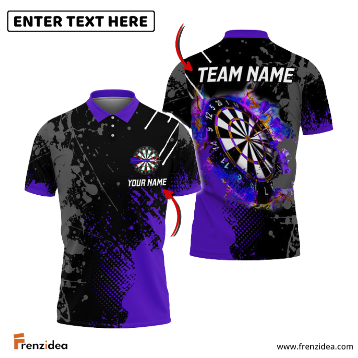 Frenzidea Paint Style Darts Personalized Name, Team Name 3D Shirt (4 Colors)