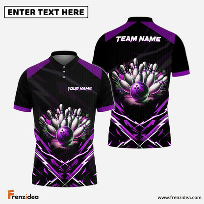 Frenzidea The Thunder Bowling Pins Personalized Name, Team Name 3D Shirt (4 Colors)