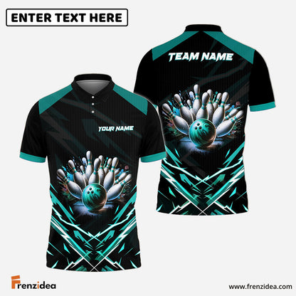 Frenzidea The Thunder Bowling Pins Personalized Name, Team Name 3D Shirt (4 Colors)