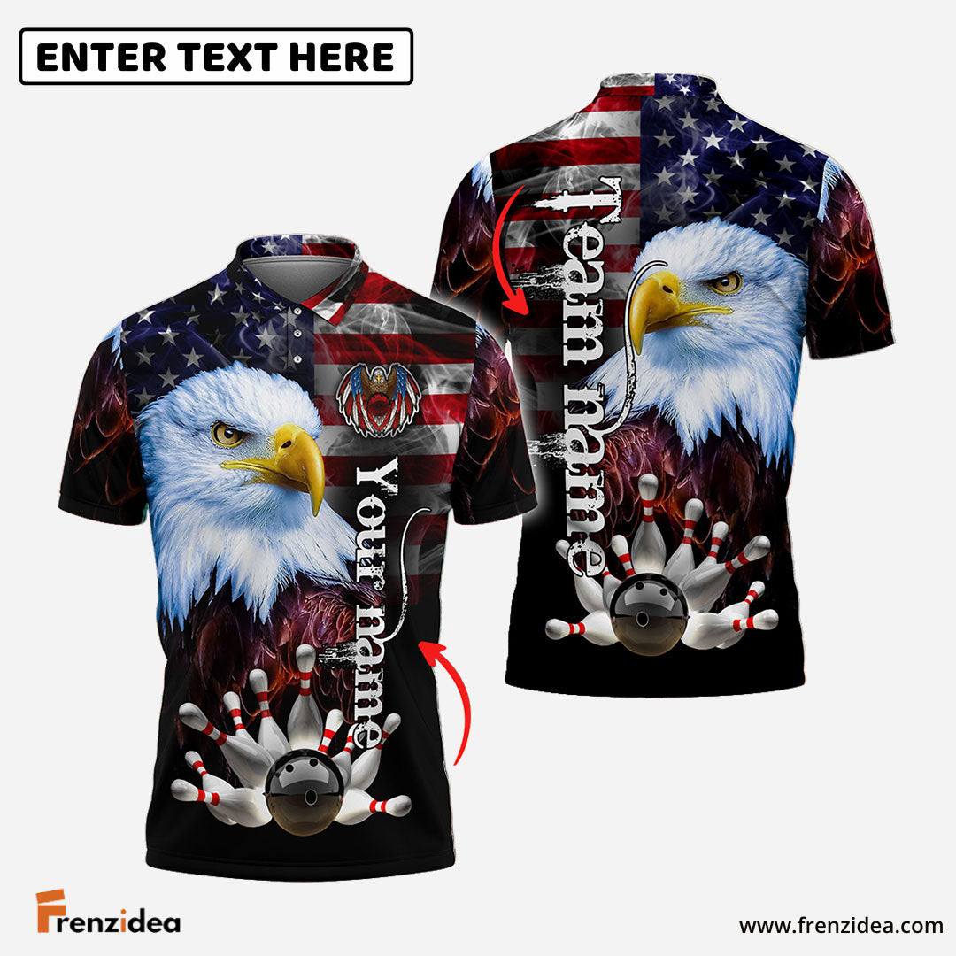 Frenzidea Bowling American Eagle Customized Name, Team Name 3D Shirt