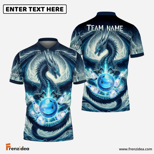 Frenzidea The Dragon and Bowling Pins Personalized Name, Team Name 3D Shirt