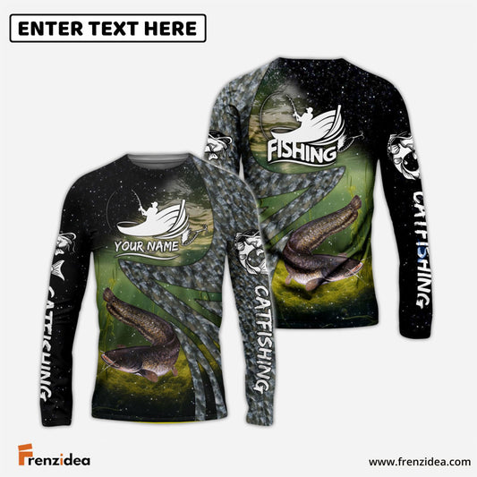 Frenzidea Fishing Catfish Skin Customize Name 3D Shirts