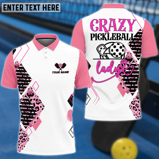 Frenzidea Pickleball Crazy Lady Personalized Name Unisex Shirt