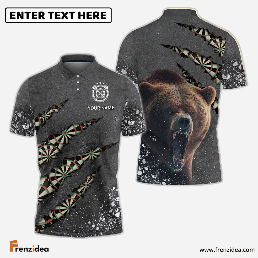 Frenzidea Bear And Darts Personalized Name 3D Shirt