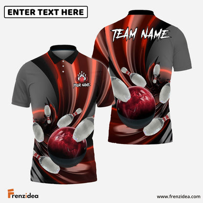 Frenzidea Bowling And Pins Glass Way Multicolor Customized Name 3D Shirt ( 4 Colors )