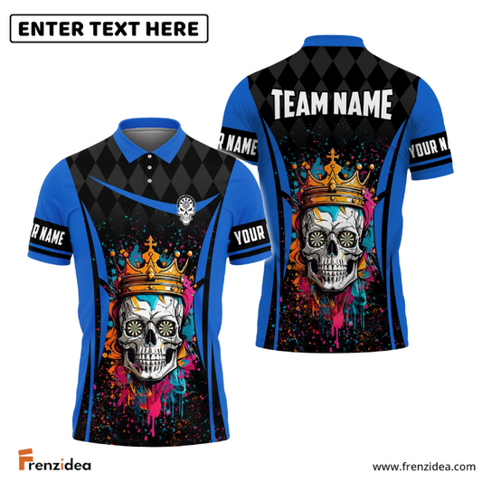 Frenzidea Skull King Of Darts Personalized Name, Team Name 3D Shirt