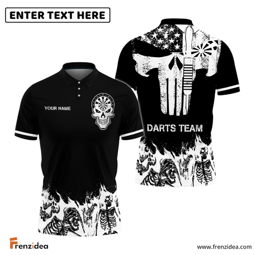 Frenzidea Skull Skeletons Black White Version Custom Darts Shirts