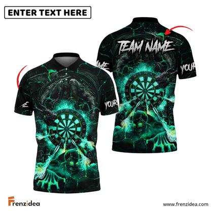 Frenzidea Darts Hell Dragon Personalized Name, Team Name 3D Shirt (4 Colors)