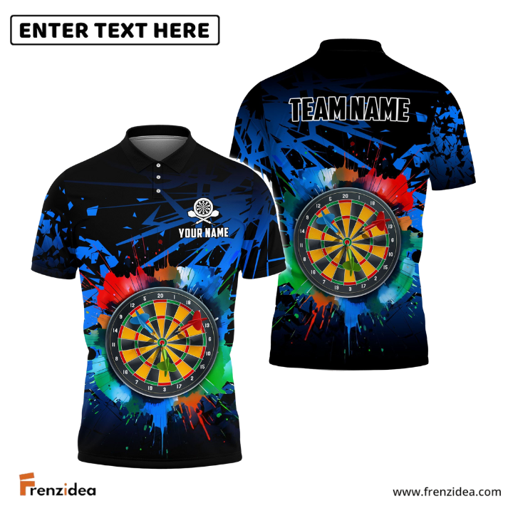 Frenzidea Dartboard Personalized Name, Team Name 3D Shirt (4 Colors)