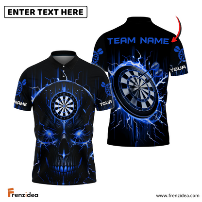 Frenzidea Darts Lightning Skull Personalized Name, Team Name 3D Shirt (4 Colors)