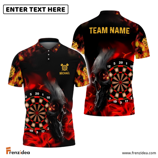 Frenzidea Dart Board Fire Skull Custom Darts Shirts