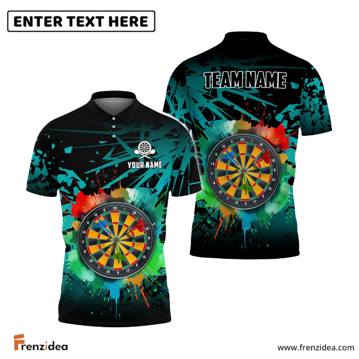 Frenzidea Dartboard Personalized Name, Team Name 3D Shirt (4 Colors)