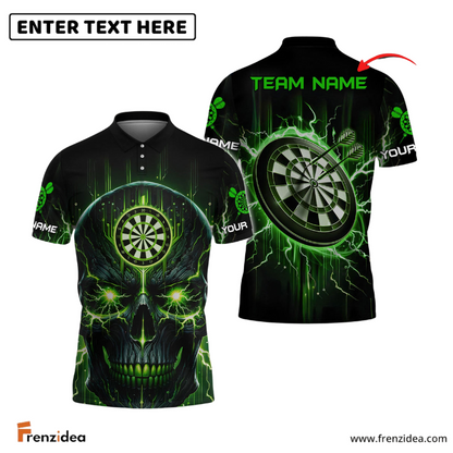 Frenzidea Darts Lightning Skull Personalized Name, Team Name 3D Shirt (4 Colors)