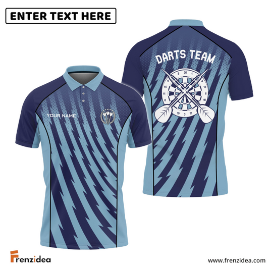 Frenzidea Darts Gradient Blue Custom Polo Shirts