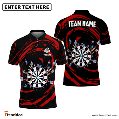 Frenzidea Color Swirl Dartboard Personalized Name, Team Name 3D Shirt (4 Colors)