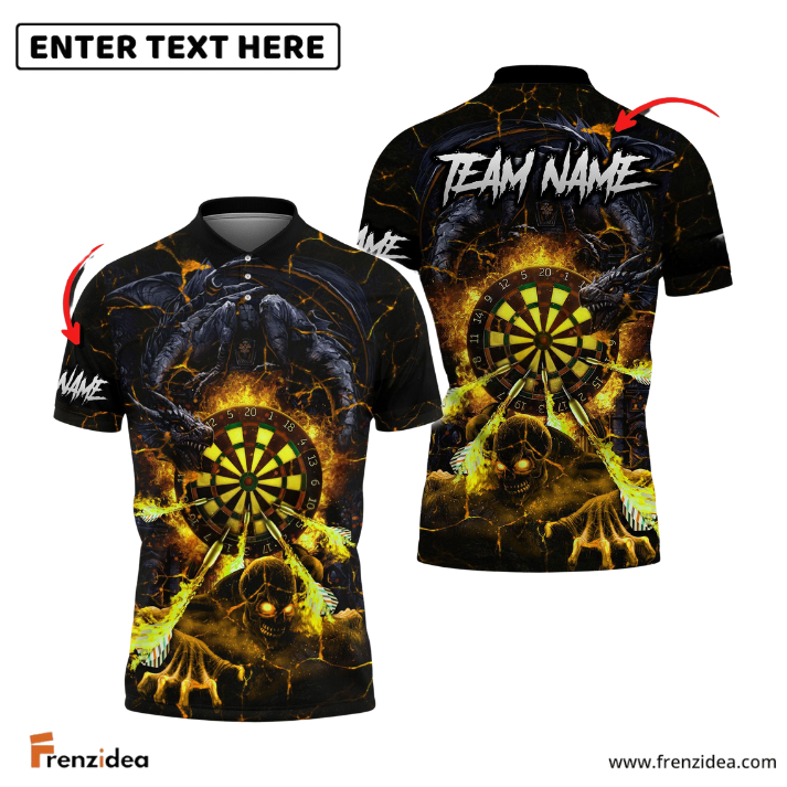 Frenzidea Darts Hell Dragon Personalized Name, Team Name 3D Shirt (4 Colors)