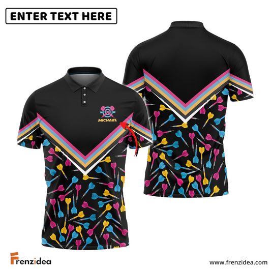 Frenzidea Darts Pattern Emblem Custom Polo Shirts