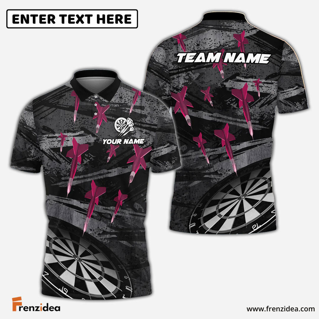 Frenzidea Darts Grunge Arrow Rain Multicolor Options Personalized Name Shirt (4 Colors)