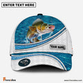 Frenzidea Custom Name Walleye Fishing Blue Water Pattern 3D Classic Cap