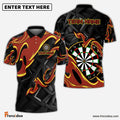 Frenzidea Darts Animated Fire Personalized Name, Team Name Shirt (4 Colors)