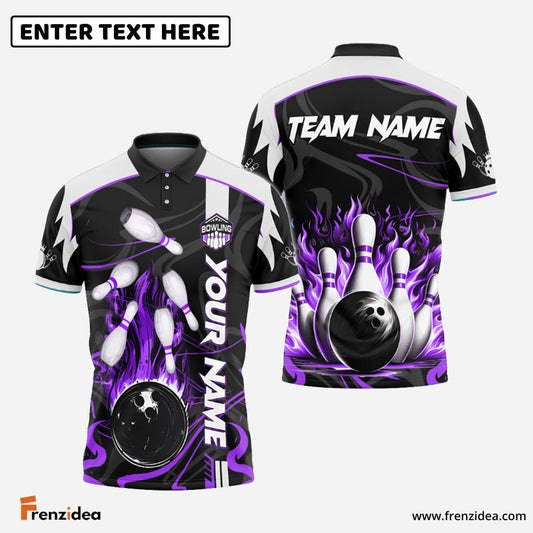 Frenzidea Bowling And Pins Vengeful Flame Customized Name 3D Shirt ( 5 Colors)