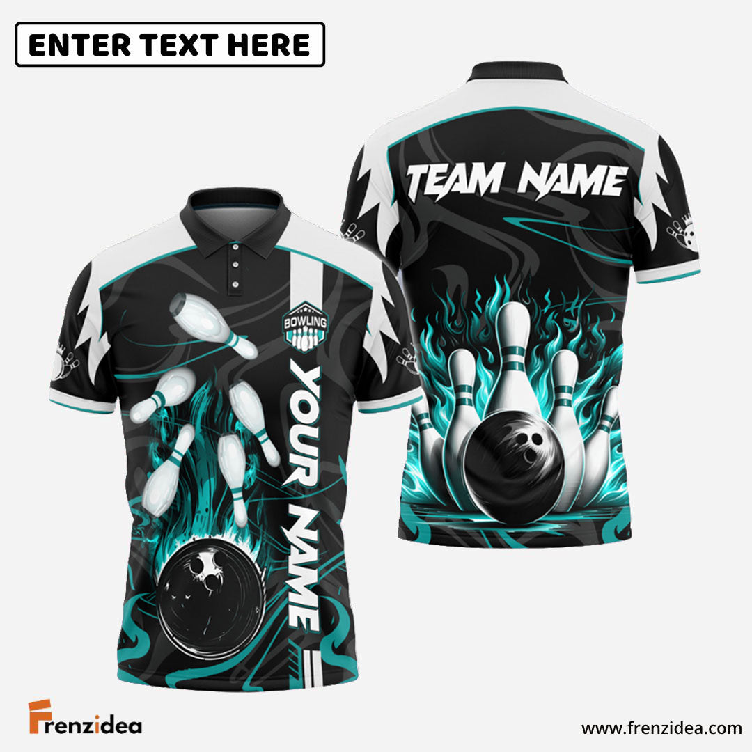 Frenzidea Bowling And Pins Vengeful Flame Customized Name 3D Shirt ( 5 Colors)