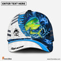 Frenzidea Mahi mahi Fishing White Blue Lava Sport Personalized Cap