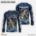 Frenzidea Pike Fishing Dark Blue Camouflage Custom Name & Team Name 3D Shirts