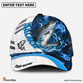 Frenzidea Salmon Fishing White Blue Lava Sport Personalized Cap
