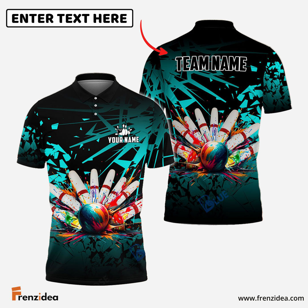 Frenzidea Bowling And Candlepin Diamond Broken Customized Name 3D Shirt