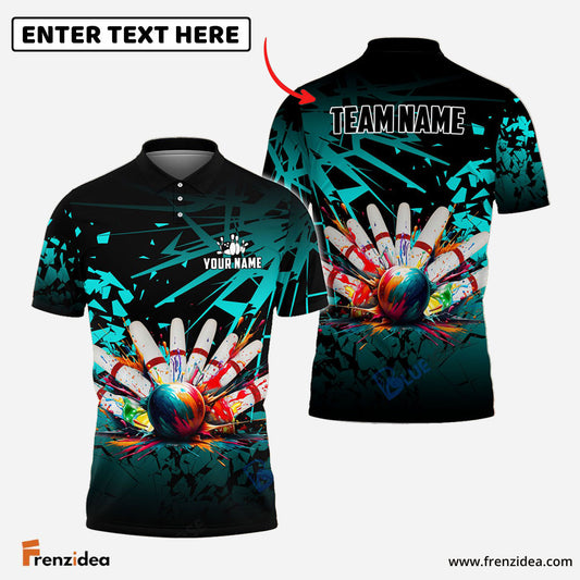 Frenzidea Bowling And Candlepin Diamond Broken Customized Name 3D Shirt