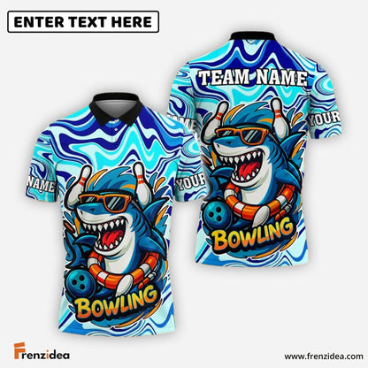 Frenzidea Bowling And Pins Shark Happy Summer Customized Name, Team Name 3D Shirt (4 Colors)