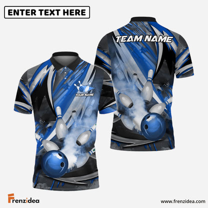 Frenzidea Bowling And Pins Dejavu Drift Multicolor Customized Name 3D Shirt ( 4 Colors )