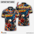 Frenzidea Bowling And Pins American Eagle Graffiti Customized Name 3D Shirt (4 Colors)
