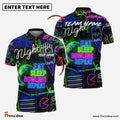 Frenzidea Bowling And Pins Eat Sleep Bowl Repeat Neon Style Customized Name 3D Shirt (6 Colors)