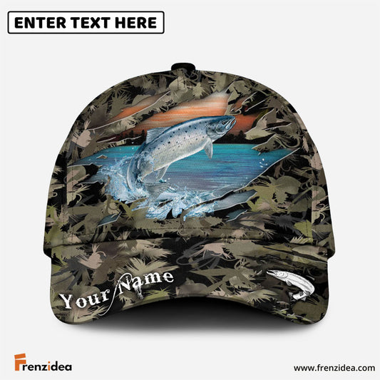 Frenzidea Atlantic Salmon Fishing Lure Camouflage Personalized Cap