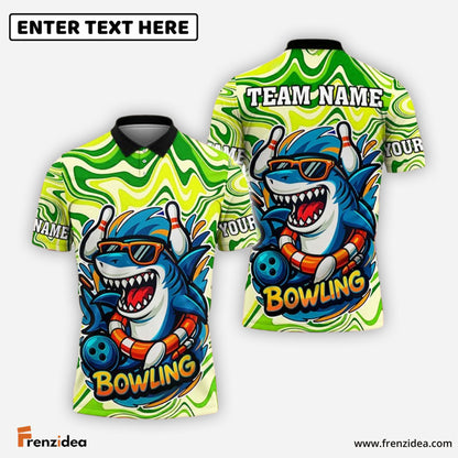 Frenzidea Bowling And Pins Shark Happy Summer Customized Name, Team Name 3D Shirt (4 Colors)