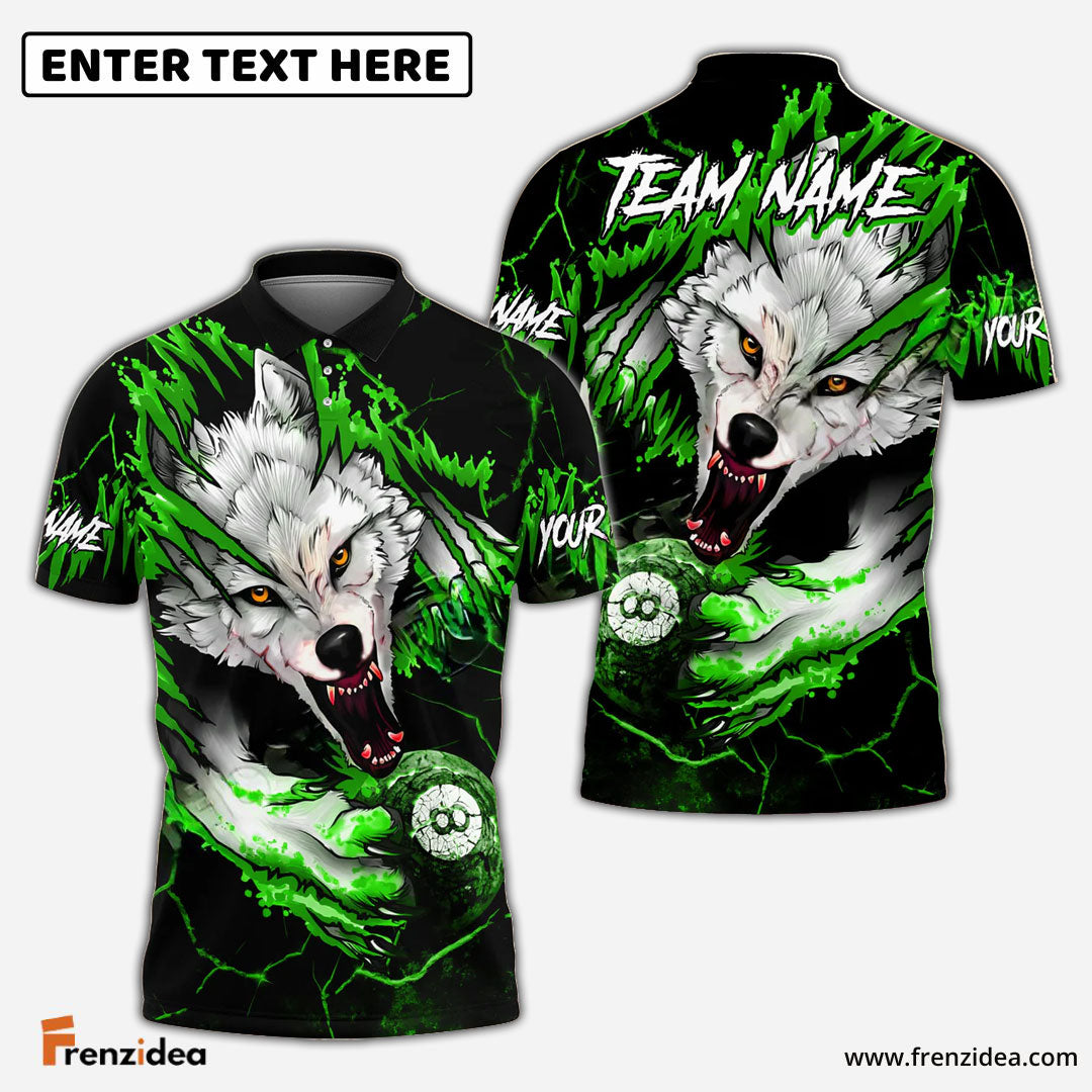Frenzidea Billiards Ball 8 Bloody Wolf Personalized Name, Team Name Unisex Shirt (4 Colors)