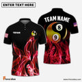 Frenzidea Billiards Ball 8&9 Heavenly Flame Personalized Name, Team Name Unisex Shirt (4 Colors) (s)