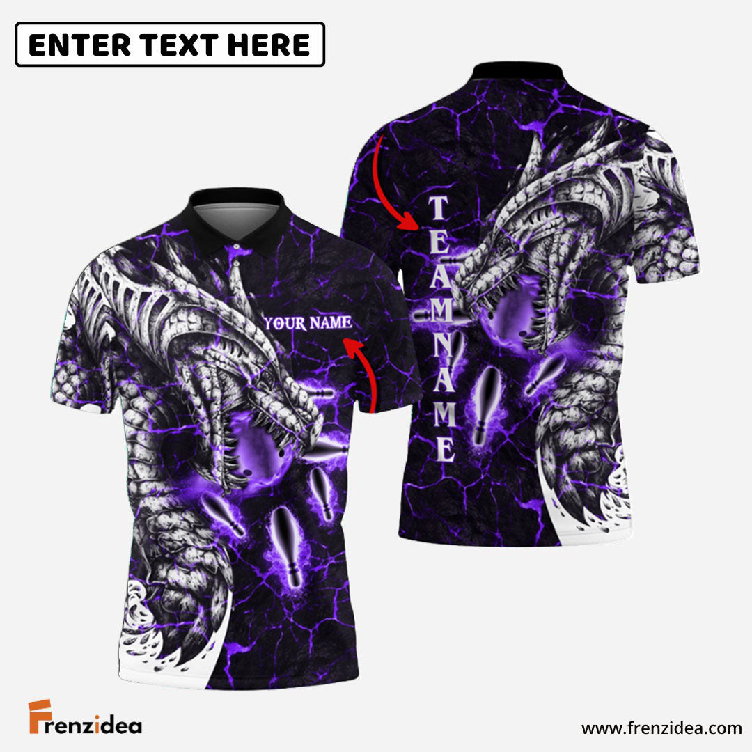 Frenzidea Magma Dragon Bowling Personalized Name, Team Name 3D Shirt (4 Colors)