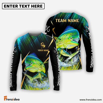 Frenzidea Mahimahi Fishing Golden With Skinfish Pattern Custom Name & Team Name 3D Shirts