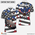 Frenzidea USA Flag Eagle Darts Personalized Name, Team Name Shirt