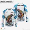 Frenzidea Trout Fishing Blue Camo White Pattern Sport Custom Name & Team Name 3D Shirts