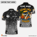 Frenzidea Bowling And Pins Funny Cartoon Shark, Bubble Design Customized Name 3D Shirt (4 Colors)